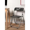 Folding Chair Dining Office Portable Space Saving Foldable Metal Black Seat