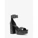 Michael Kors Shoes | Michael Kors Tara Crystal Embellished Faux Suede Platform Sandal 7 Black | Color: Black | Size: 7