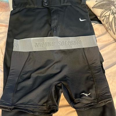Nike Other | Nike Women’s M Softball Pants And Mizuno Xl Sliding Shorts. Both Worn Together. | Color: Black | Size: Os