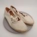 J. Crew Shoes | J.Crew Shoes Women's 8 Cream Canvas Lace-Up Espadrille Flats | Color: Cream | Size: 8