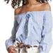 Free People Tops | Free People Hello There Beautiful Blue Striped Shirt M | Color: Blue/White | Size: M