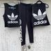 Adidas Tops | Adidas Tank Tops And Legging Women’s Sm Black White Sleeveless Cotton Lot Of 3 | Color: Black/White | Size: S