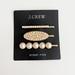 J. Crew Accessories | J. Crew Pearl-Embellished Hair Barrettes Set-Of-Three | Color: Gold/White | Size: Os
