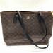 Coach Bags | Coach Designer Dark Brown Logo Monogram Shoulder Tote Handbag Zipper Close | Color: Black/Brown | Size: Os