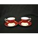 Tuscan Knightsbridge tea set duo fine bone china antique tea cup saucer burgundy gold colour ornate Porcelain Tuscan F503 collectors duo