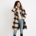 Madewell Jackets & Coats | Madewell Courton Cocoon Coat In Plaid Size M Nwt | Color: Black/Cream | Size: M