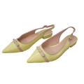 Kate Spade Shoes | Kate Spade Womens Antibes Flats 5.5 B Yellow Tan Patent Leather Slingback Shoes | Color: Tan/Yellow | Size: 5.5