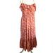 J. Crew Dresses | J Crew Tiered Coral Midi Maxi Sun Dress Floral Print Spaghetti Strap Large | Color: Orange | Size: L