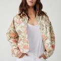 Free People Jackets & Coats | Free People Opal Swing Printed Denim Jacket Ivory Combo | Color: White | Size: L