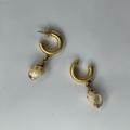 Madewell Jewelry | Madewell Shell Beach Hoop Earrings | Color: Gold | Size: Os