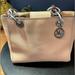 Michael Kors Bags | Michael Kors Small Cynthia Pale Pink Saffiano Leather Crossbody Satchel | Color: Cream/Pink | Size: Os