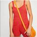 Free People Pants & Jumpsuits | Free People La Lady Knit Romper Shortalls In Red Size Small | Color: Red | Size: S