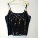 J. Crew Tops | J Crew Collection Sequined Tulle Camisole In Black Womens 2x New Party | Color: Black | Size: 2x