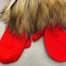 Kate Spade Accessories | Kate Spade Woodland Red Wool Mittens With Faux Fur-Nwt | Color: Red/Tan | Size: Os