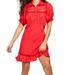Free People Dresses | Free People Warm Glow Ruffle Minidress In Cherry Crush New Size S Lace Trim | Color: Red | Size: S