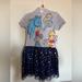 Disney Dresses | Disney Girls 100 Years Hooded Dress With Tulle Skirt Size 7-8 Nwt | Color: Blue/Gray | Size: M 7/8