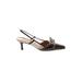 Kate Spade New York Heels: Pumps Kitten Heel Cocktail Party Brown Print Shoes - Women's Size 5 1/2 - Pointed Toe