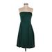 Banana Republic Casual Dress - Party Strapless Sleeveless: Green Solid Dresses - Women's Size 6