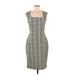 Gilli Casual Dress - Sheath: Gray Plaid Dresses - Women's Size Medium