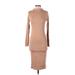 Naked Wardrobe Casual Dress - Bodycon: Tan Solid Dresses - New - Women's Size 1