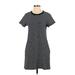 Rag & Bone/JEAN Casual Dress - Mini Crew Neck Short sleeves: Black Print Dresses - Women's Size X-Small
