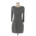 Express Casual Dress - Mini: Gray Solid Dresses - Women's Size Medium
