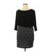 Maurices Casual Dress - Mini Crew Neck 3/4 sleeves: Black Color Block Dresses - Women's Size X-Large