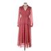 Taylor Casual Dress V Neck 3/4 sleeves: Red Dresses - Women's Size 8