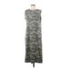 Universal Thread Casual Dress - Midi High Neck Sleeveless: Gray Camo Dresses - Women's Size Medium
