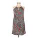 En Focus Studio Casual Dress - Mini Keyhole Sleeveless: Gray Dresses - Women's Size 6