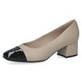 Caprice Damen Pumps Lack mit Trapezabsatz, Beige (Beige Comb), 36