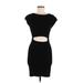 Wilfred Free Casual Dress - Mini Crew Neck Short sleeves: Black Print Dresses - Women's Size Medium