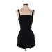 Crystal Sky Casual Dress - Mini Square Sleeveless: Black Solid Dresses - Women's Size X-Small