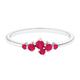 Natural Ruby Ring for Women, AAA Quality, Minimal Gemstone Jewelry for Promise/Engagement, White Gold, Size:I