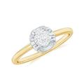 Rosec Jewels 1/4 CT Round Cut Diamond Promise Ring, Diamond Promise Ring for Women, Diamond Gold Promise Ring, Certified Diamond Ring, Yellow Gold, Size:J1/2