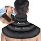 Neck Shoulder Ice Pack, Atsuwell Reusable Gel Ice Pack for Neck and Shoulders, Cold Pack Wrap for Upper Back Pain Relief, Cold Compress Therapy for Injuries, Swelling, Bruises, Inflammation, Black