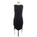 Shein Casual Dress - Bodycon High Neck Sleeveless: Black Solid Dresses - Women's Size 12