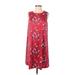 Dress Works Casual Dress - Shift: Red Paint Splatter Print Dresses - New - Women's Size Small