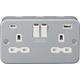 Knightsbridge Metal Clad 13A 2G SP Switched Socket with dual USB C+A 5V DC 4.0A [shared]