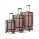 Set of 3 Luggage Suitcase Travel Bag Carry On Hand Cabin Check in Lightweight Expandable Hard-Shell 4 Spinner Wheels Trolley Set - Rose Pink 3-Set