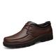 New Formal Shoes for Men Slip On Round Apron Toe Cowhide Anti-Slip Rubber Sole Resistant Non Slip Working (Color : Brown Lace Up, Size : 6 UK)