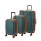 Set of 3 Luggage Suitcase Travel Bag Carry On Hand Cabin Check in Lightweight Expandable Hard-Shell 4 Spinner Wheels Trolley Set - Green 3-Set