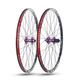 24 26 27.5 29in Mountain Bike Wheelset Double Layer Rims Disc Brake Thru Axle Front Rear 32H Hubs For 7-11 Speed Cassette (Color : Purple, Size : 29in)