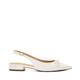 Dune Ladies Hopeful Wide Fit Snaffle-Trim Pointed Ballet Shoes Size UK 4 Flat Heel Ballet Pumps White