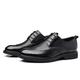 Ninepointninetynine Dress Oxford for Men Lace Up Pointed Burnished Toe Brogue Embossed Wing tip Leather Derby Shoes Block Heel Anti-Slip Rubber Sole Non Slip Low Top (Color : Black, Size : 9 UK)