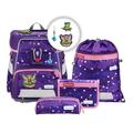 Step by Step Space School Bag Set, 5 Pieces, Ergonomic Satchel with Reflectors, Height Adjustable with Waist Belt, from 1st Class, 20 Litres, Ayuma Leavi, 28 x 37 x 20 cm