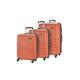 Set of 3 Luggage Suitcase Travel Bag Carry On Hand Cabin Check in Lightweight Expandable Hard-Shell 4 Spinner Wheels Trolley Set - Orange 3-Set