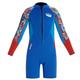 FEOYA Diving Suit Boys Kids Ultra Stretch Front Zip Prevent Scratch 2.5MM Neoprene Wetsuit Long Sleeve One Piece Swimsuit Warmth UV Protection Water Blue Sports Shorty Suit