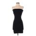 American Apparel Casual Dress - Party Strapless Sleeveless: Black Print Dresses - Women's Size Small