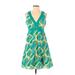 INC International Concepts Casual Dress - A-Line: Green Print Dresses - Women's Size 4